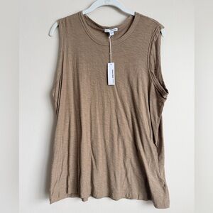 NEW James Perse Slub Cotton Muscle Tank Sleeveless Tee Cashew 2 US M Medium NWT